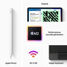 Apple iPad Pro (2022) 12.9 pouces 256 Go Wi-Fi Argent