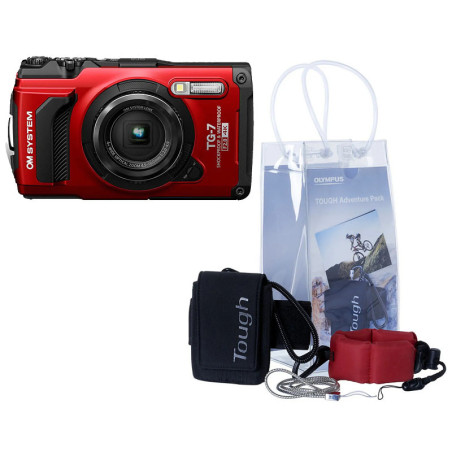 OLYMPUS compact étanche TG7 Rouge + Pack aventure