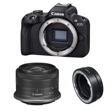 CANON EOS R50 + RF-S 18-45mm F4.5-6.3 IS STM + Sac + Carte SD 8